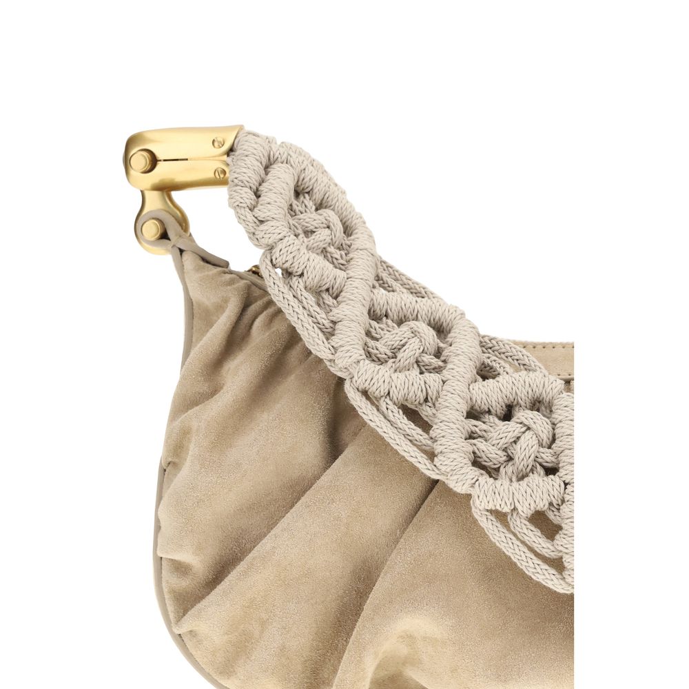Beige Fabric Shoulder Bag