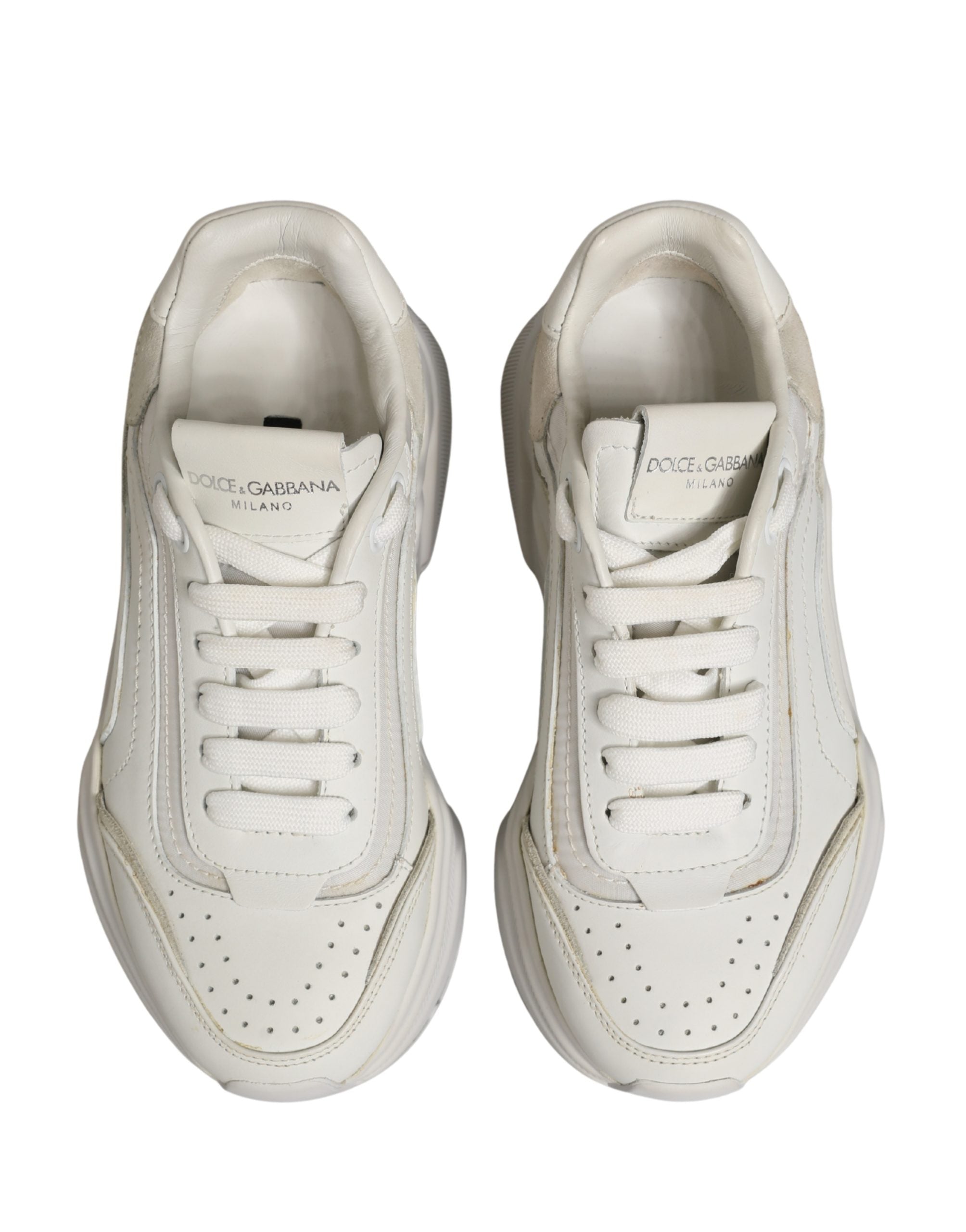 White Leather Daymaster Low Top Sneakers Shoes