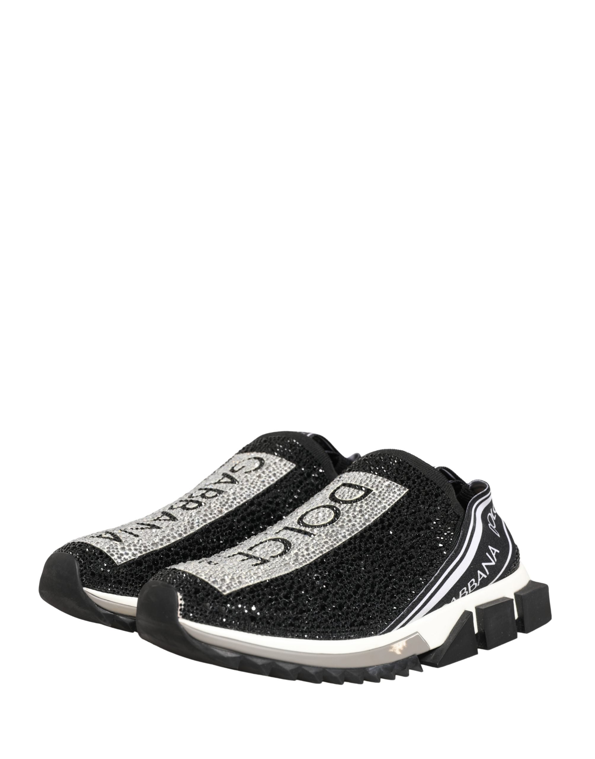 Black Crystal Logo Slip On Sorrento Sneakers Shoes