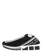Black Crystal Logo Slip On Sorrento Sneakers Shoes
