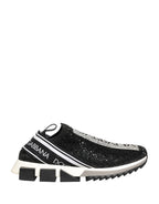 Black Crystal Logo Slip On Sorrento Sneakers Shoes