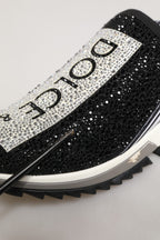 Black Crystal Logo Slip On Sorrento Sneakers Shoes
