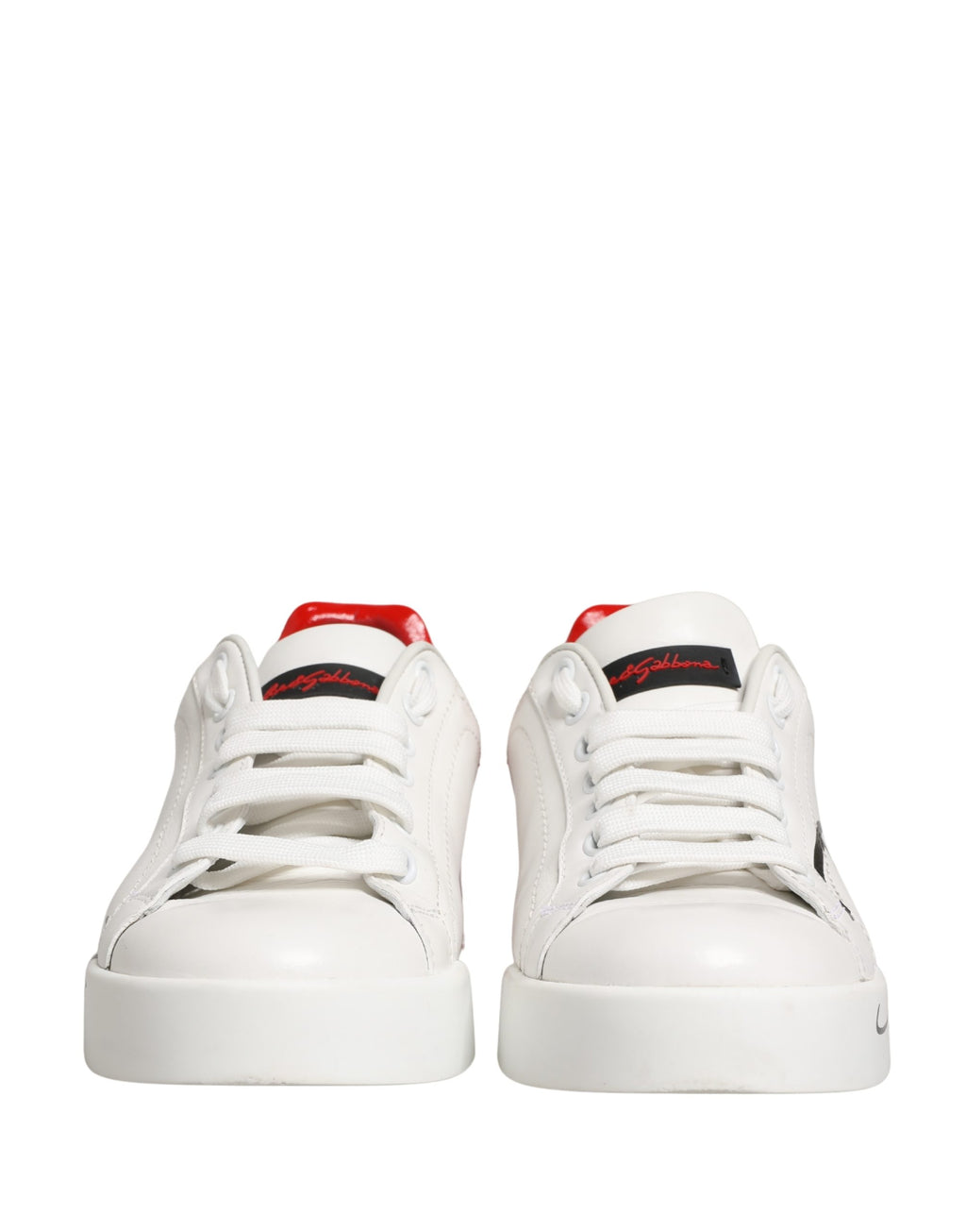 White Red Lace Up Low Top Sneakers Shoes