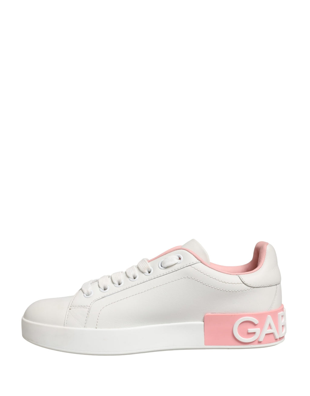 White Pink Lace Up Low Top Sneakers Shoes