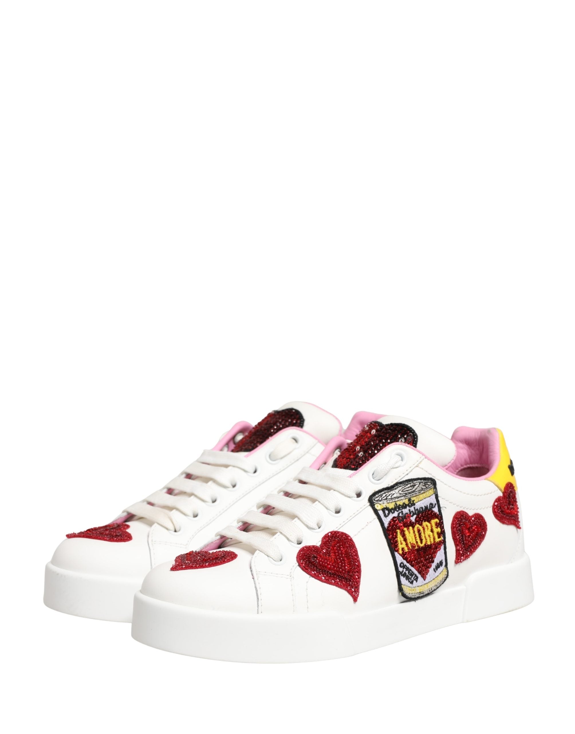 White Portofino Amore Low Top Sneakers Shoes