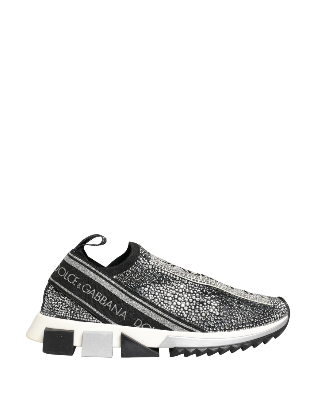 Silver Crystal Logo Slip On Sorrento Sneakers Shoes
