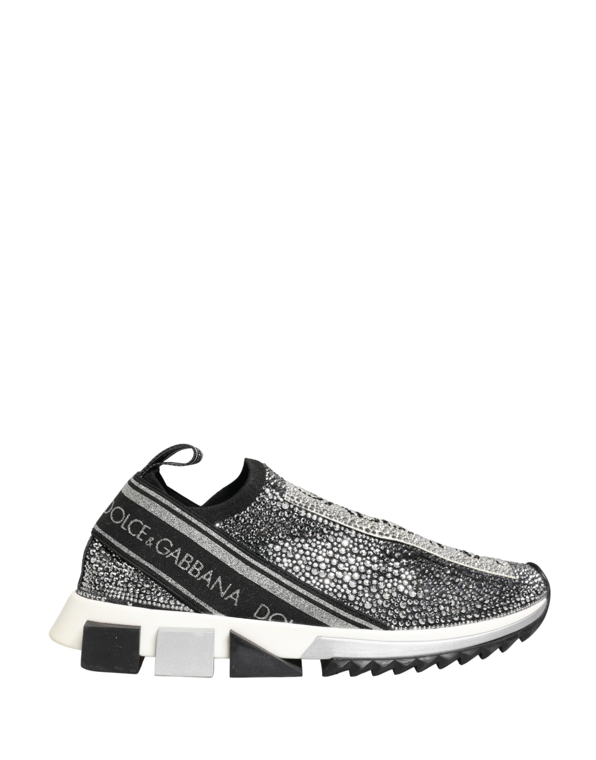Silver Crystal Logo Slip On Sorrento Sneakers Shoes