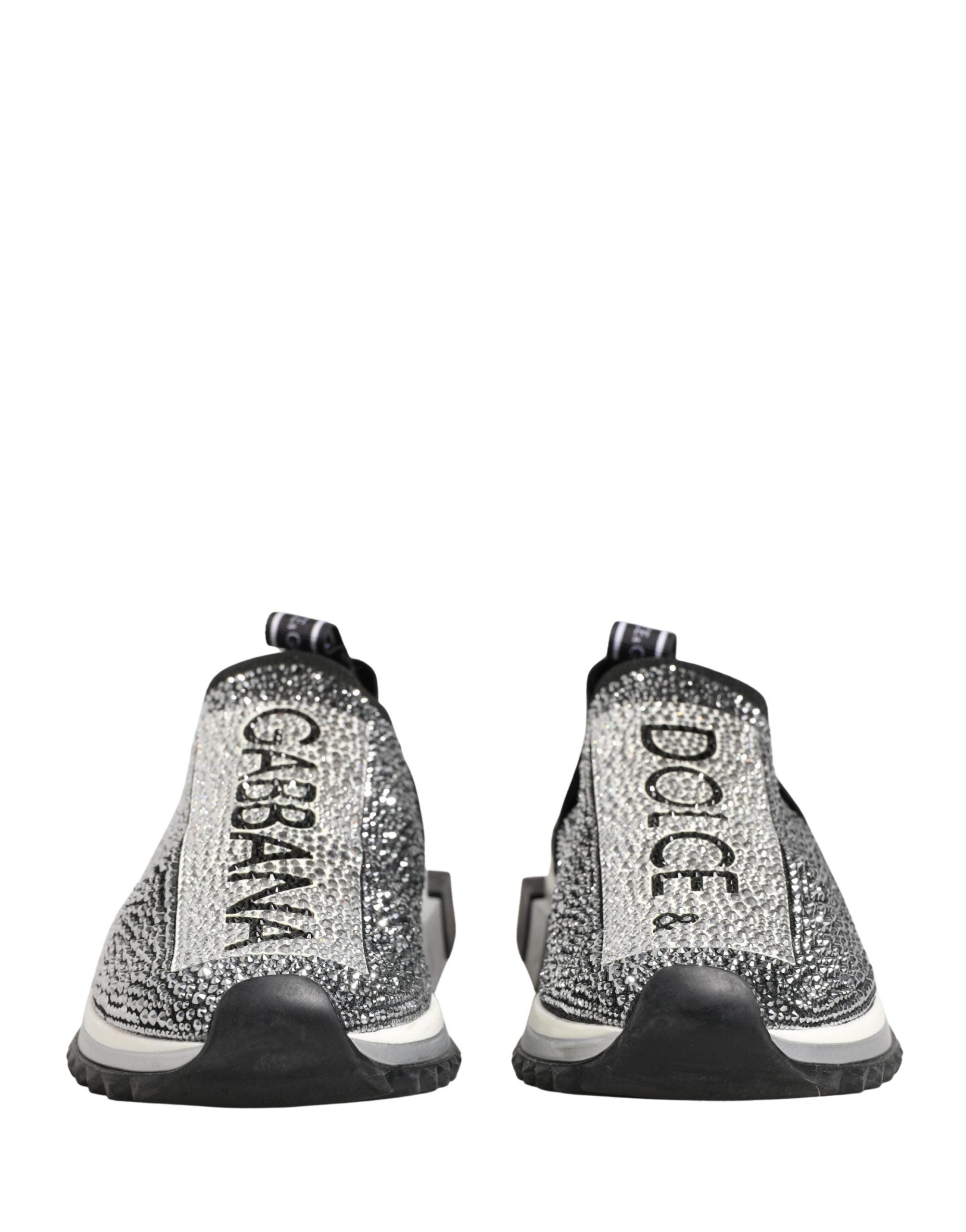 Silver Crystal Logo Slip On Sorrento Sneakers Shoes