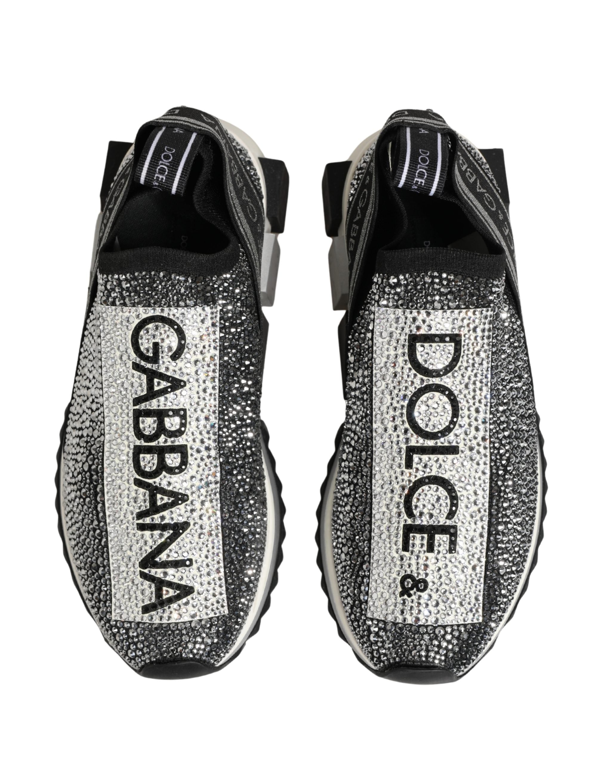 Silver Crystal Logo Slip On Sorrento Sneakers Shoes