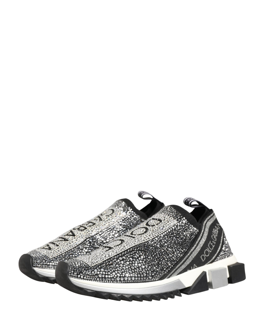 Silver Crystal Logo Slip On Sorrento Sneakers Shoes