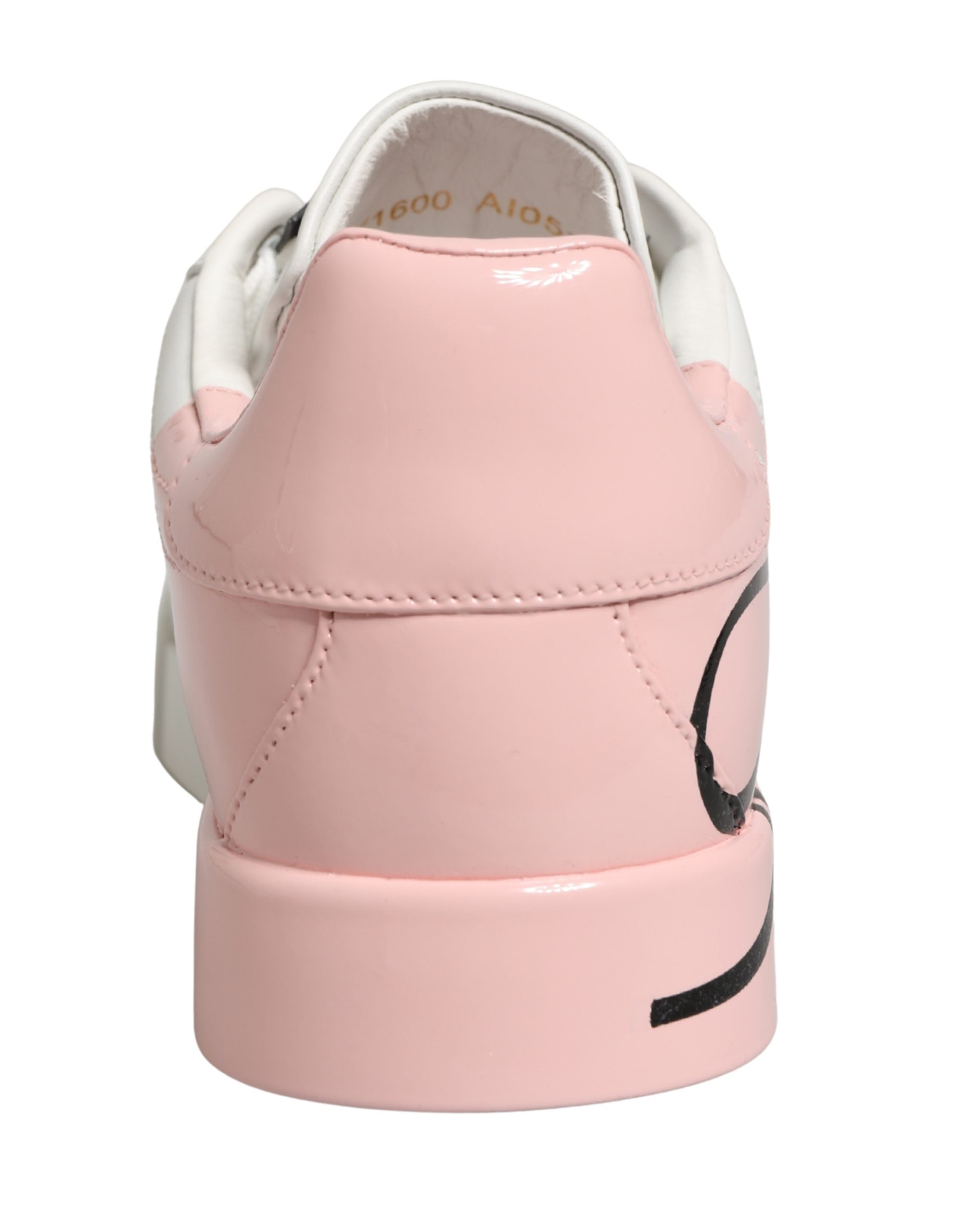 White Pink Lace Up Low Top Sneakers Shoes