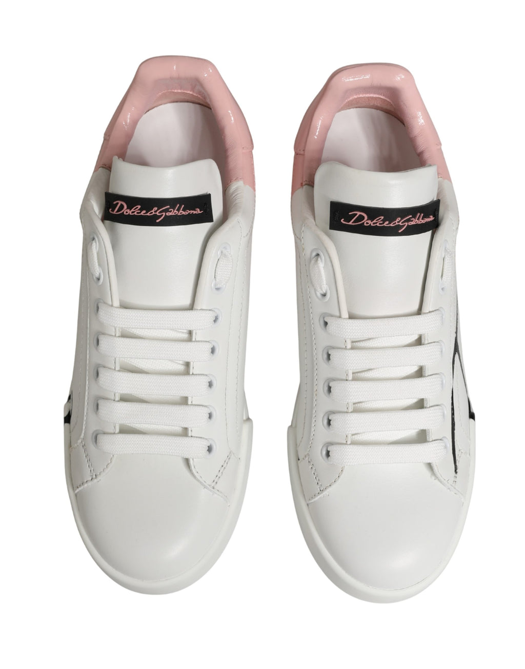 White Pink Lace Up Low Top Sneakers Shoes