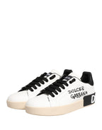 White Low Top Portofino Leather Sneakers Shoes