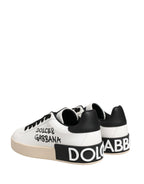 White Low Top Portofino Leather Sneakers Shoes