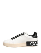 White Low Top Portofino Leather Sneakers Shoes