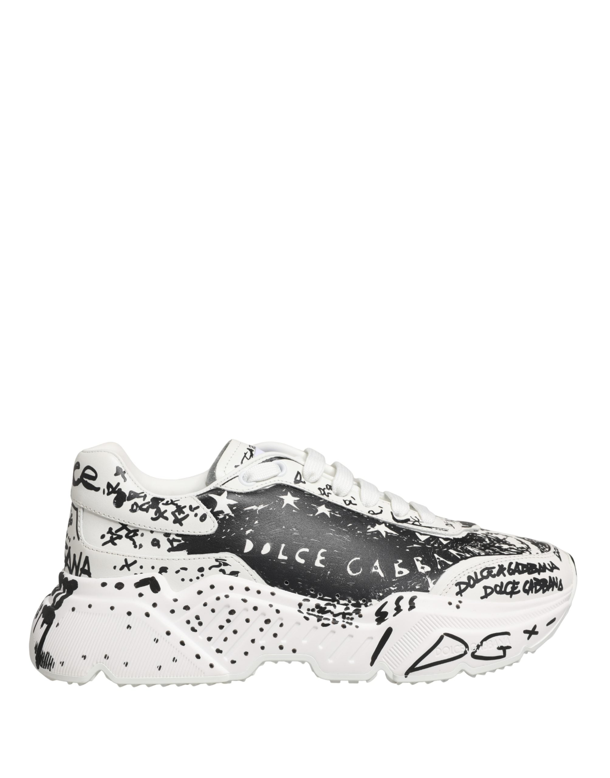 White Daymaster Graffiti Low Top Sneakers Shoes