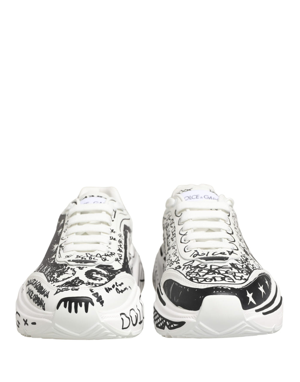 White Daymaster Graffiti Low Top Sneakers Shoes