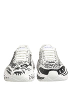White Daymaster Graffiti Low Top Sneakers Shoes