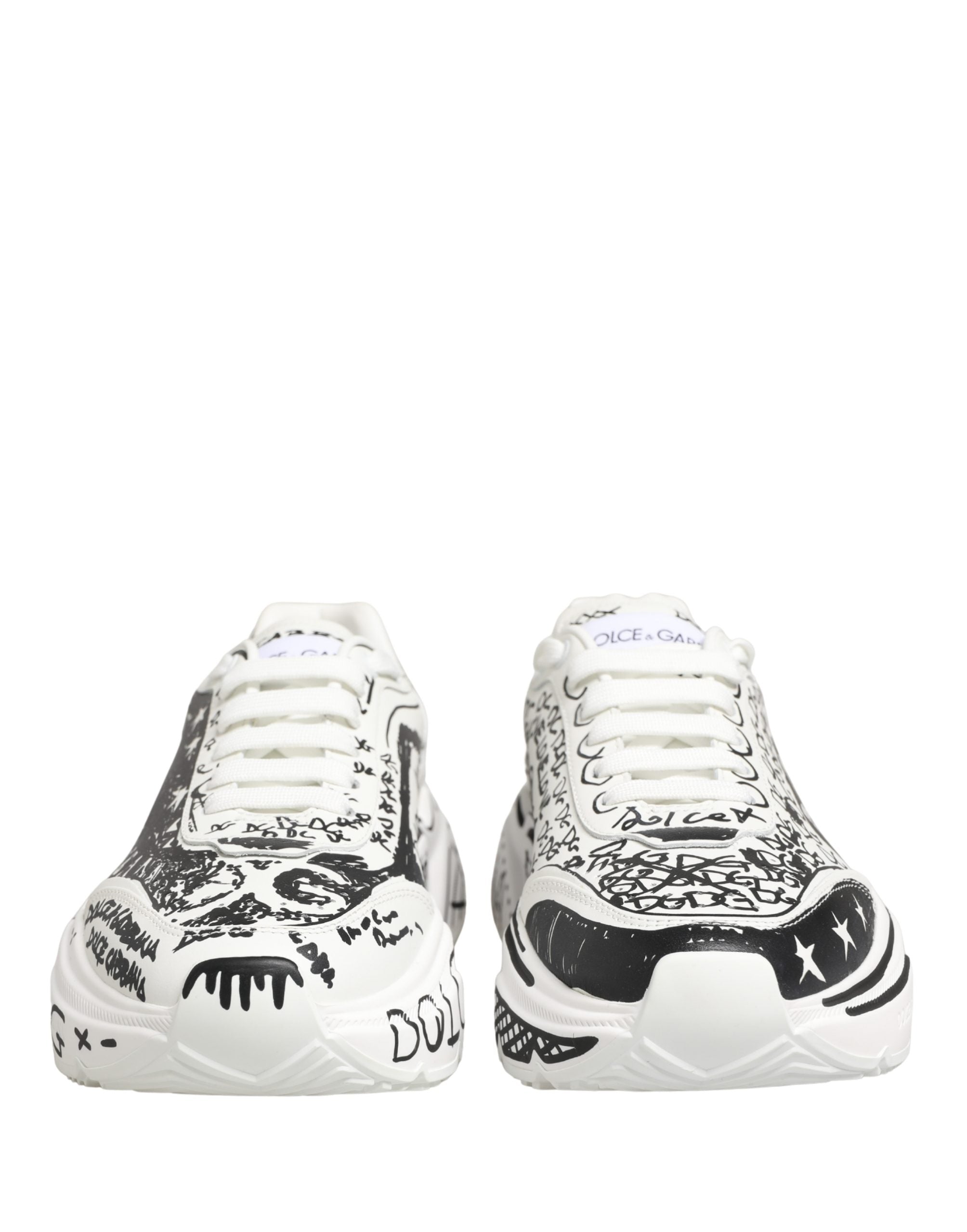 White Daymaster Graffiti Low Top Sneakers Shoes