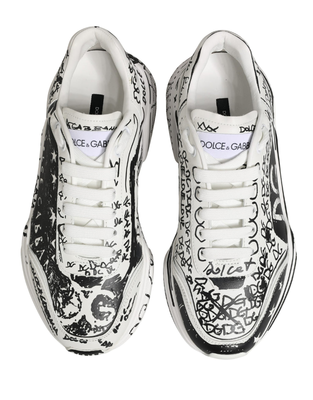 White Daymaster Graffiti Low Top Sneakers Shoes