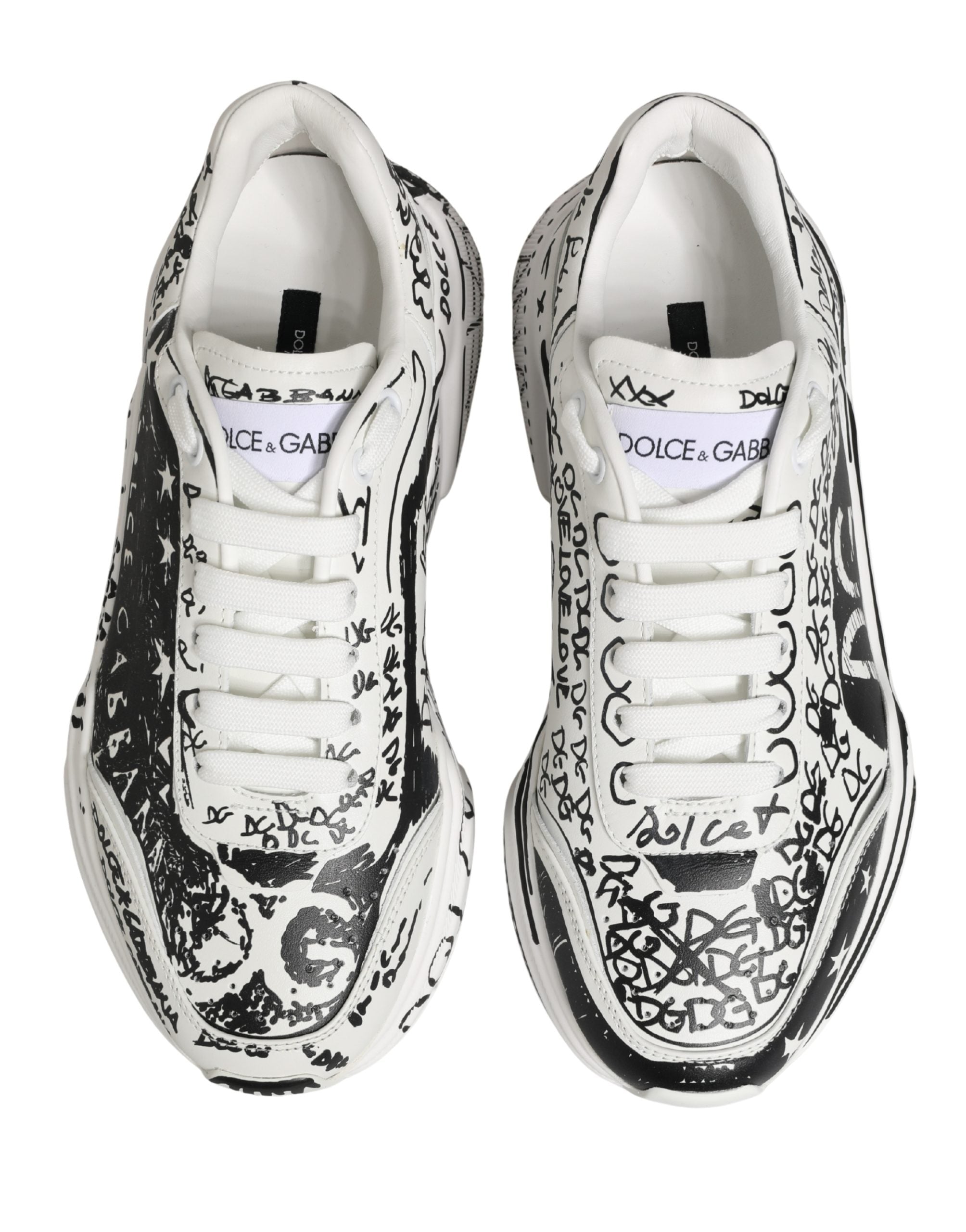 White Daymaster Graffiti Low Top Sneakers Shoes