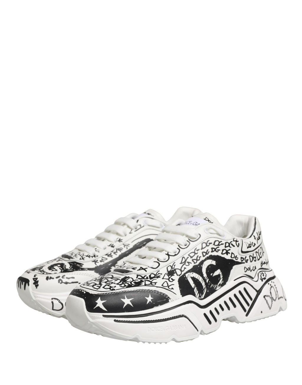 White Daymaster Graffiti Low Top Sneakers Shoes
