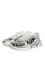 White Daymaster Graffiti Low Top Sneakers Shoes