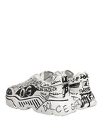 White Daymaster Graffiti Low Top Sneakers Shoes