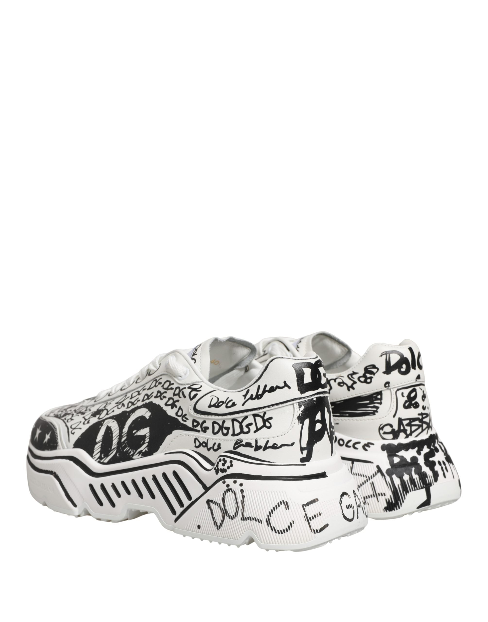 White Daymaster Graffiti Low Top Sneakers Shoes