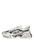 White Daymaster Graffiti Low Top Sneakers Shoes