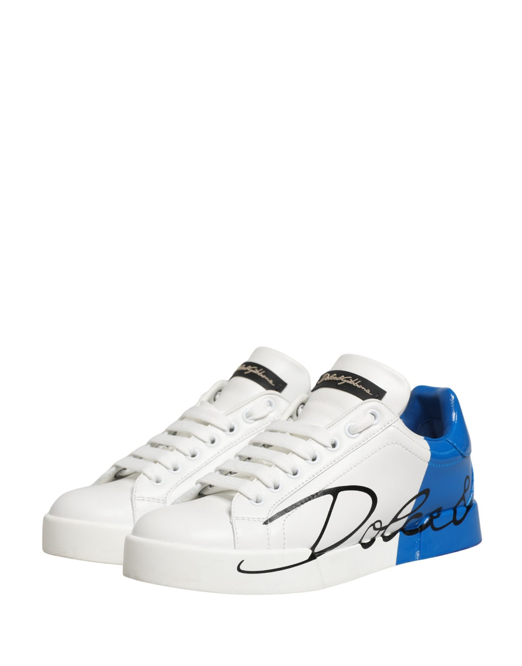 White Blue Lace Up Low Top Sneakers Shoes