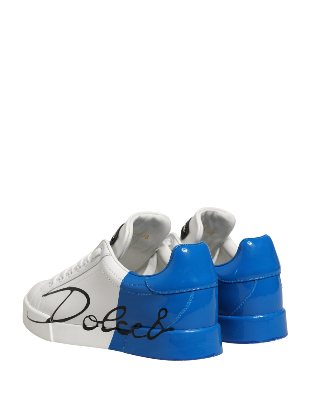 White Blue Lace Up Low Top Sneakers Shoes
