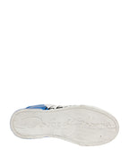 White Blue Lace Up Low Top Sneakers Shoes