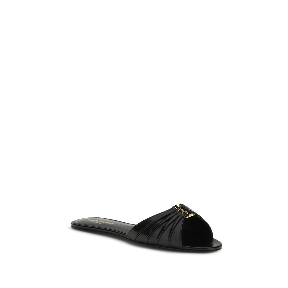 Black Calf Leather Bos Taurus Sandals
