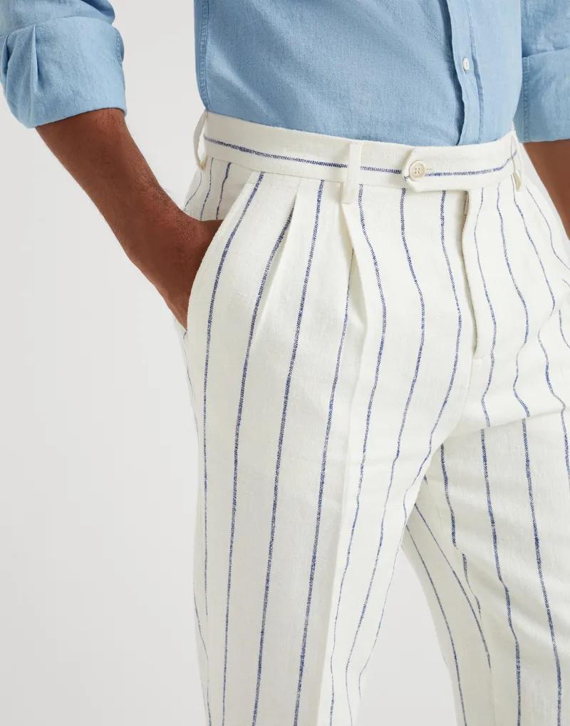 Bicolor Linen Two-Piece Suit