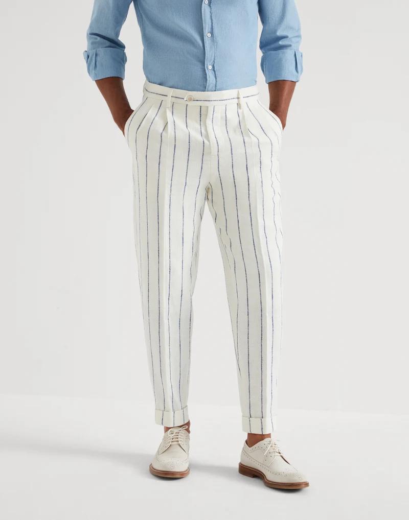 Bicolor Linen Two-Piece Suit