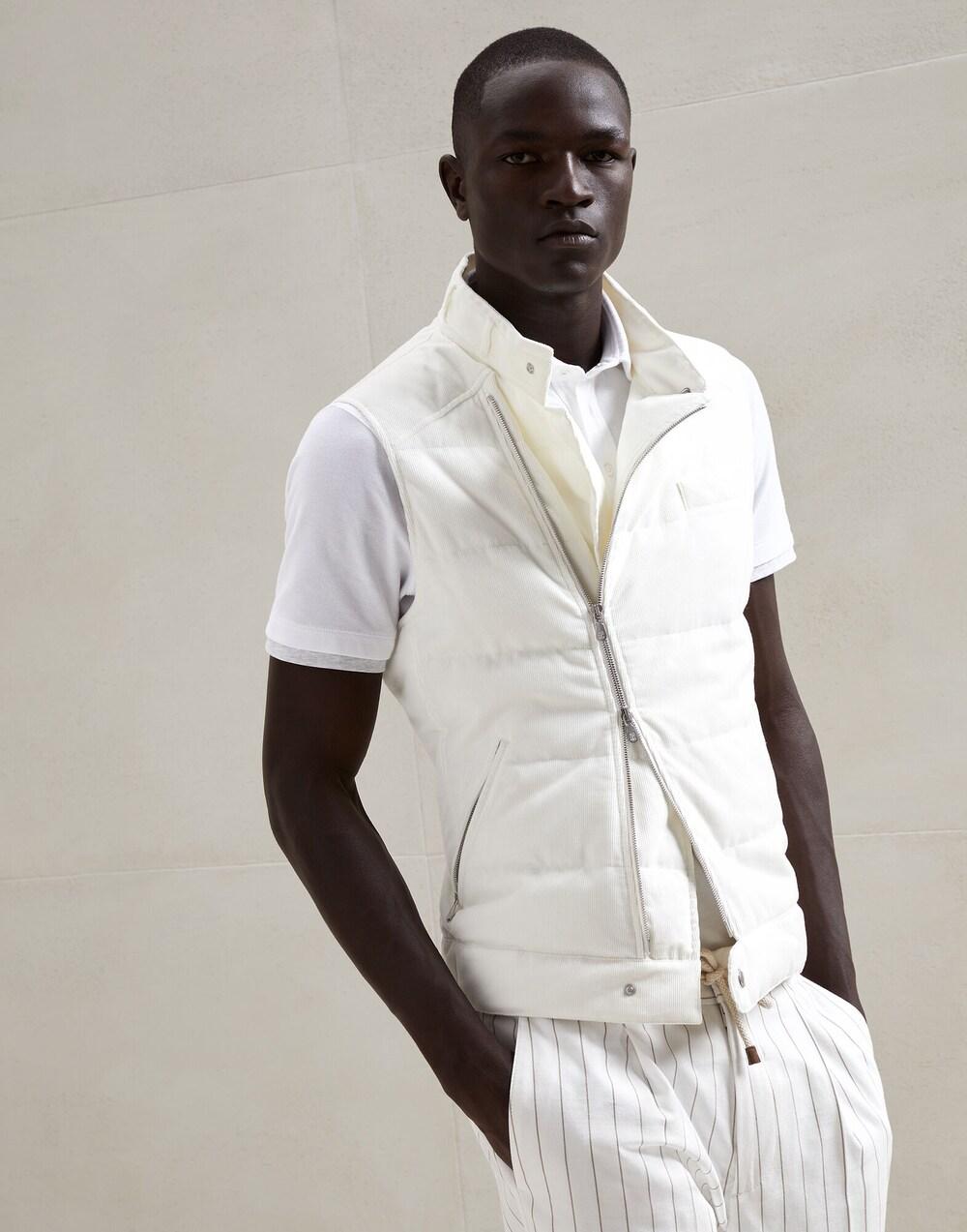 Bicolor Cotton Full-Length Jacket