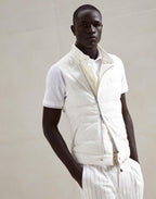 Bicolor Cotton Full-Length Jacket