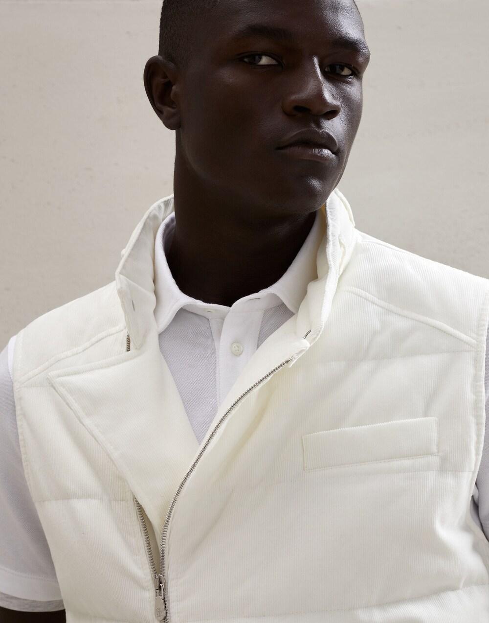 Bicolor Cotton Full-Length Jacket