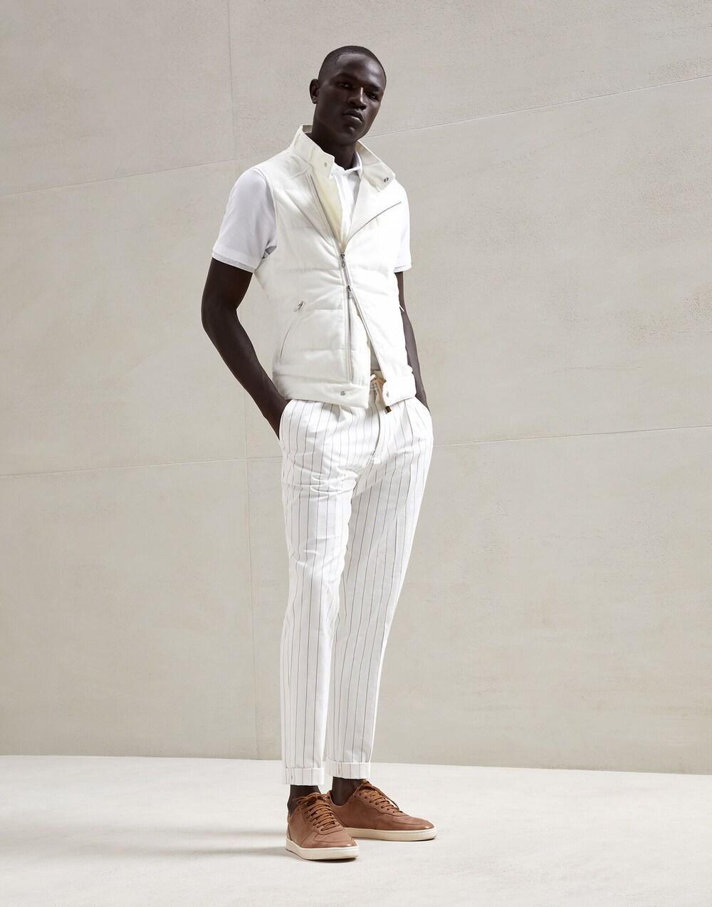 Bicolor Cotton Full-Length Jacket