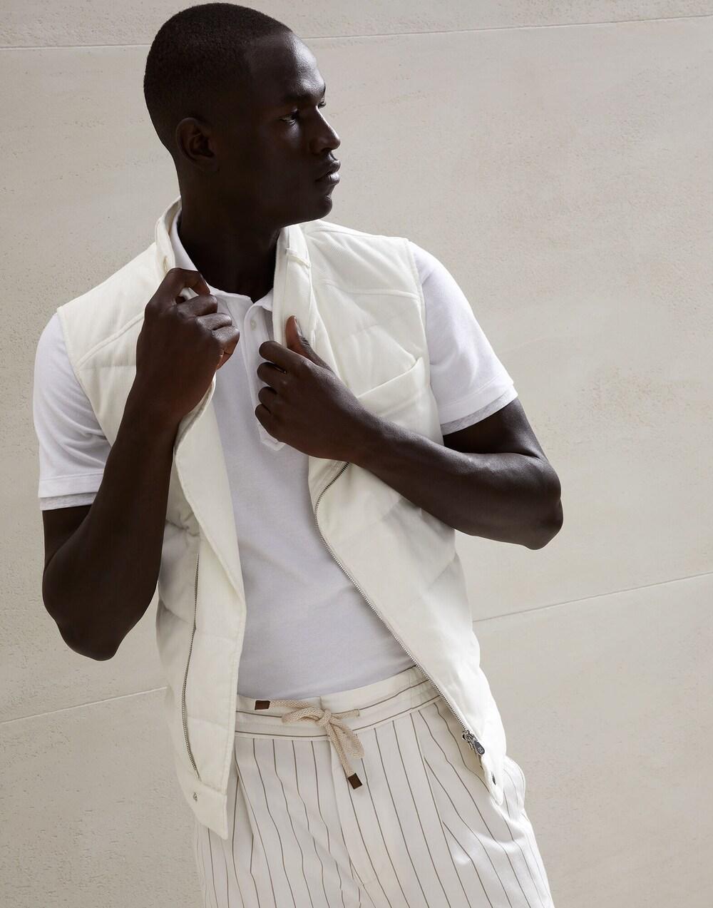 Bicolor Cotton Full-Length Jacket