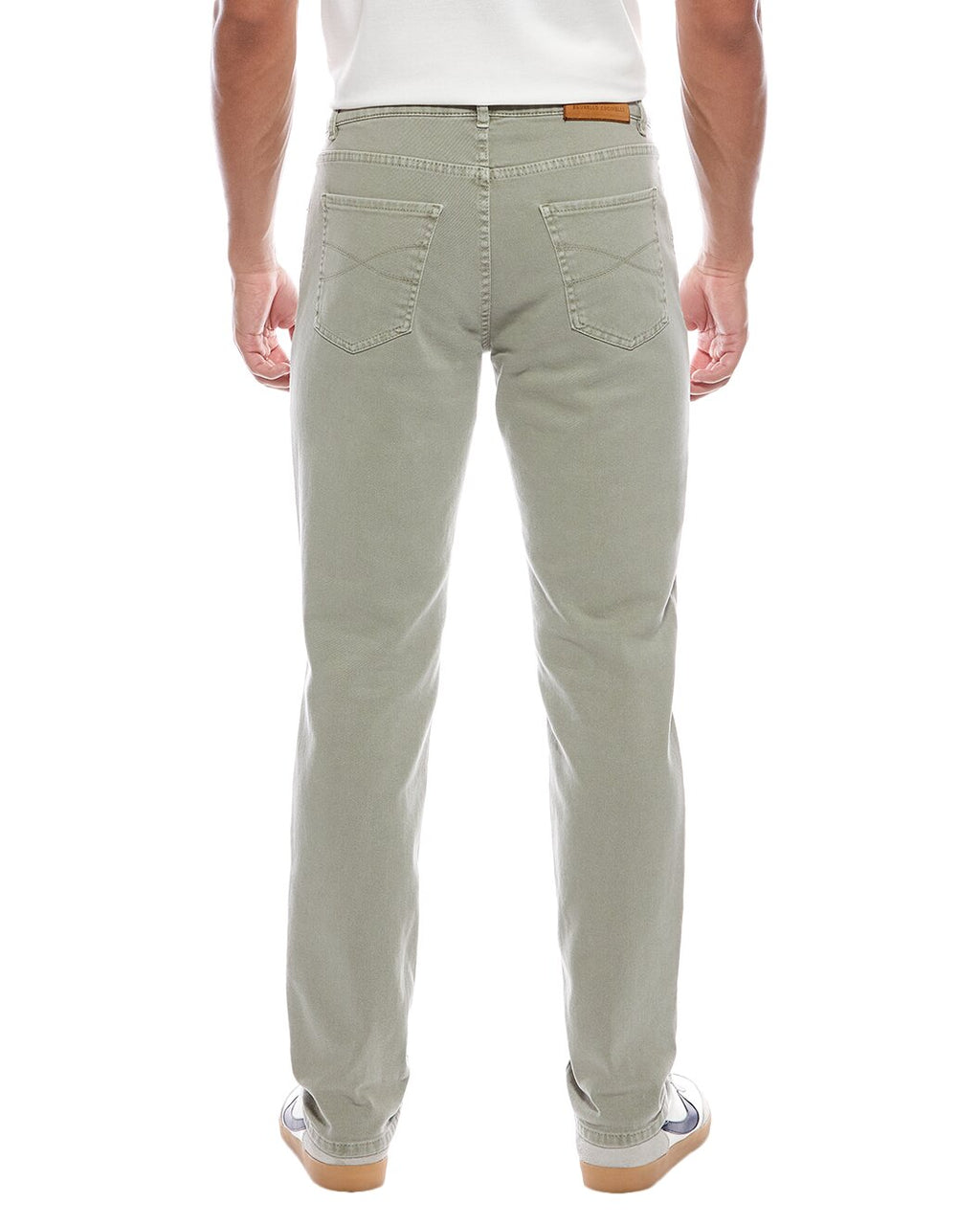 Green Cotton Casual Pants