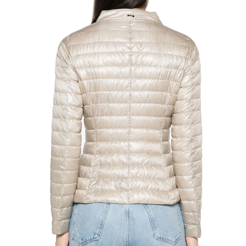 Beige Polyamide Full-Length Jacket