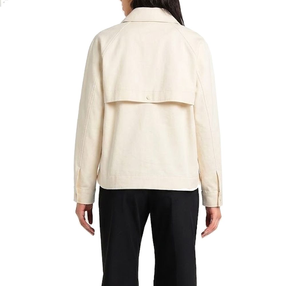 White Cotton Full-Length Jacket