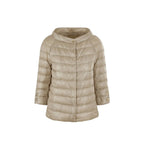 Beige Polyamide Full-Length Jacket