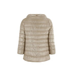 Beige Polyamide Full-Length Jacket
