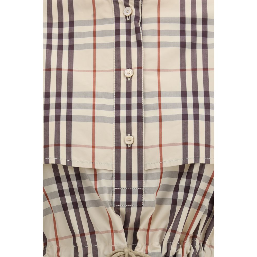 Beige Cotton Casual Dress