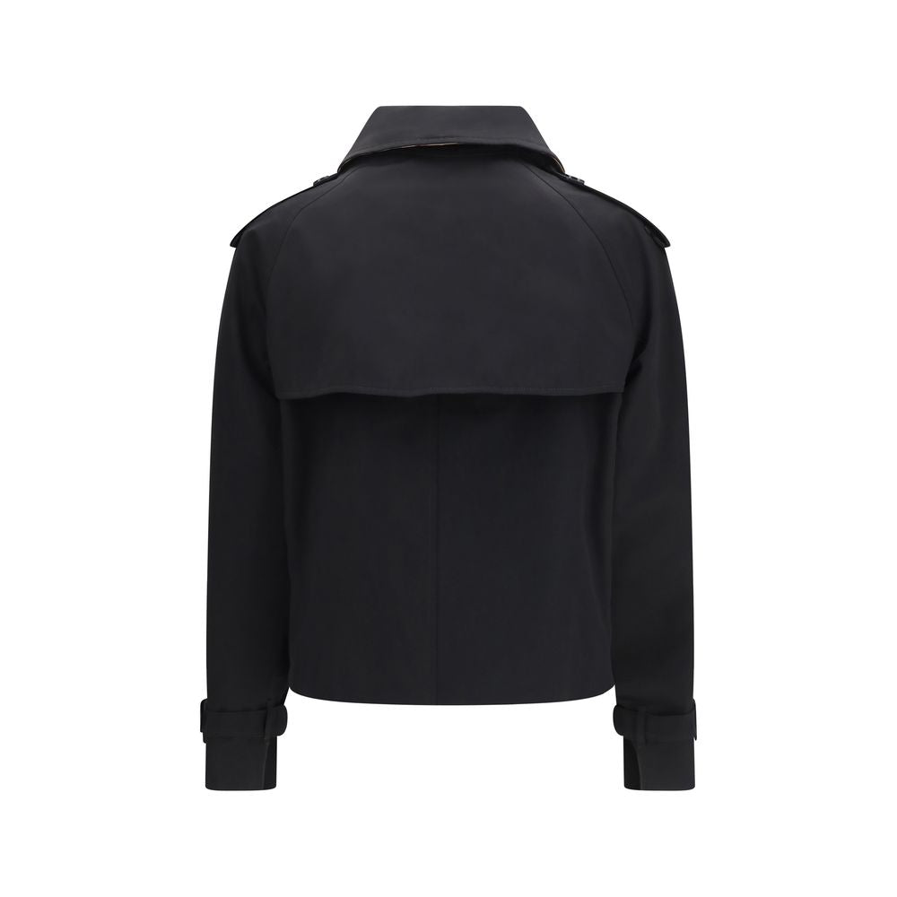 Black Cotton Trench Coat