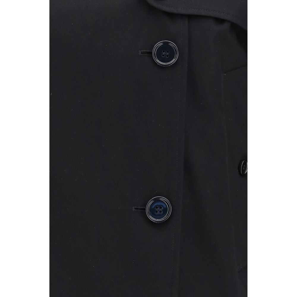 Black Cotton Trench Coat