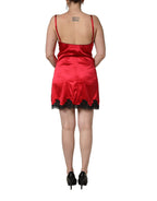 Red Black Lace Lingerie Short Chemise Sleepwear